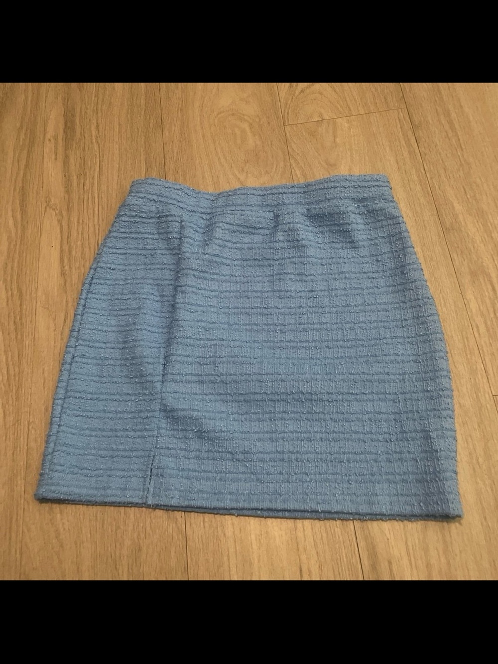 Women's Light Blue Textured Mini Skirt